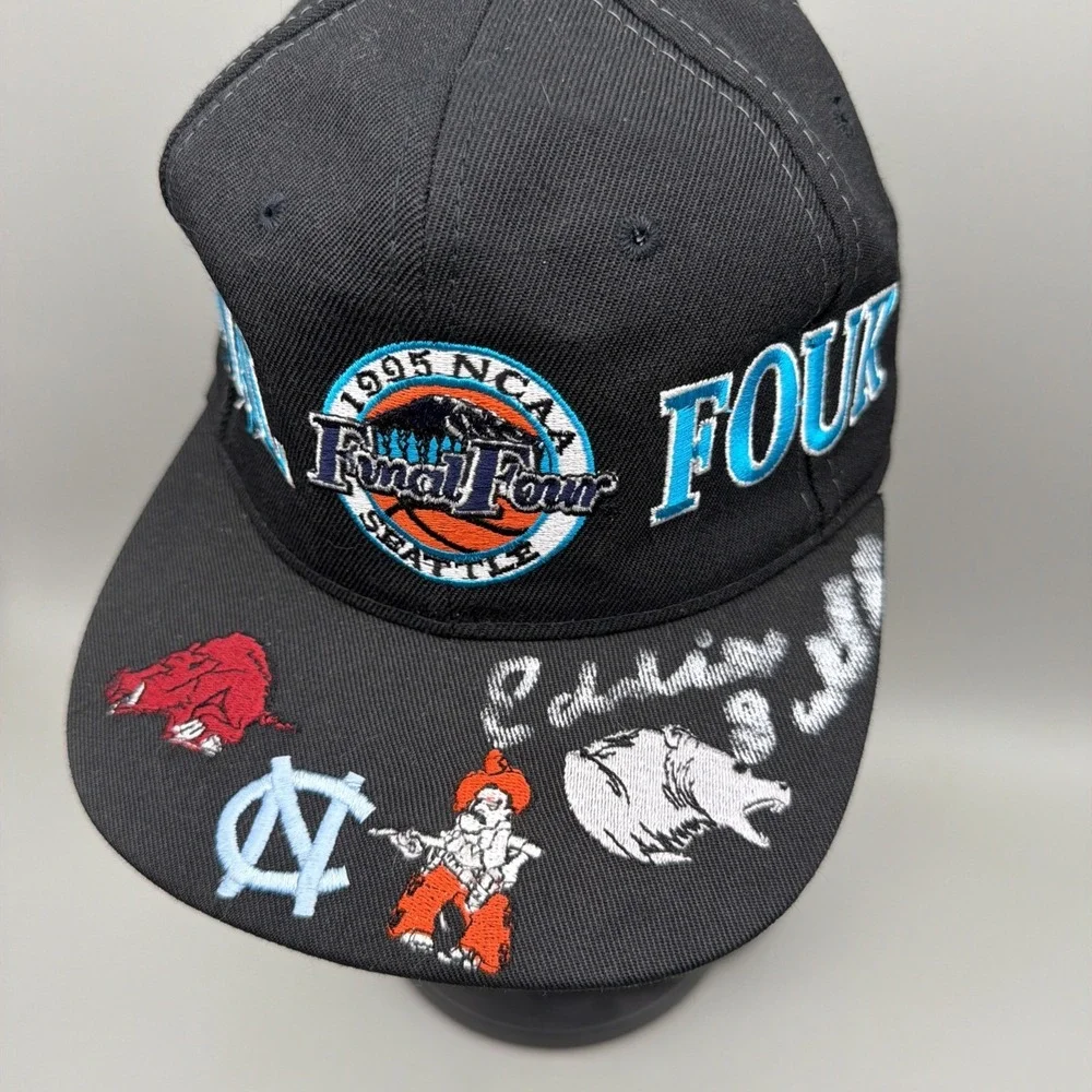NCAA Ok St Basketball Final Four Seattle 1995 Cap Vintage Sign By Eddie Sutton